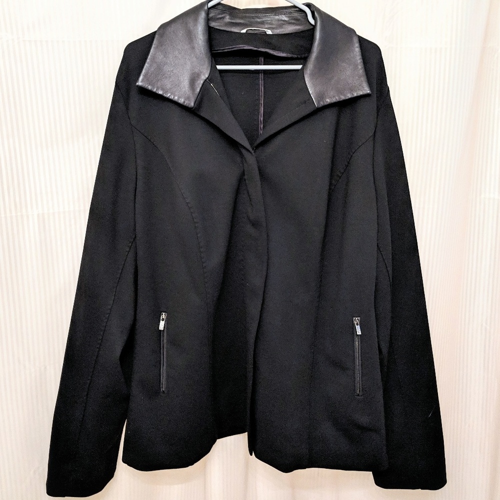 Marina Rinaldi Structured Black Wool Coat